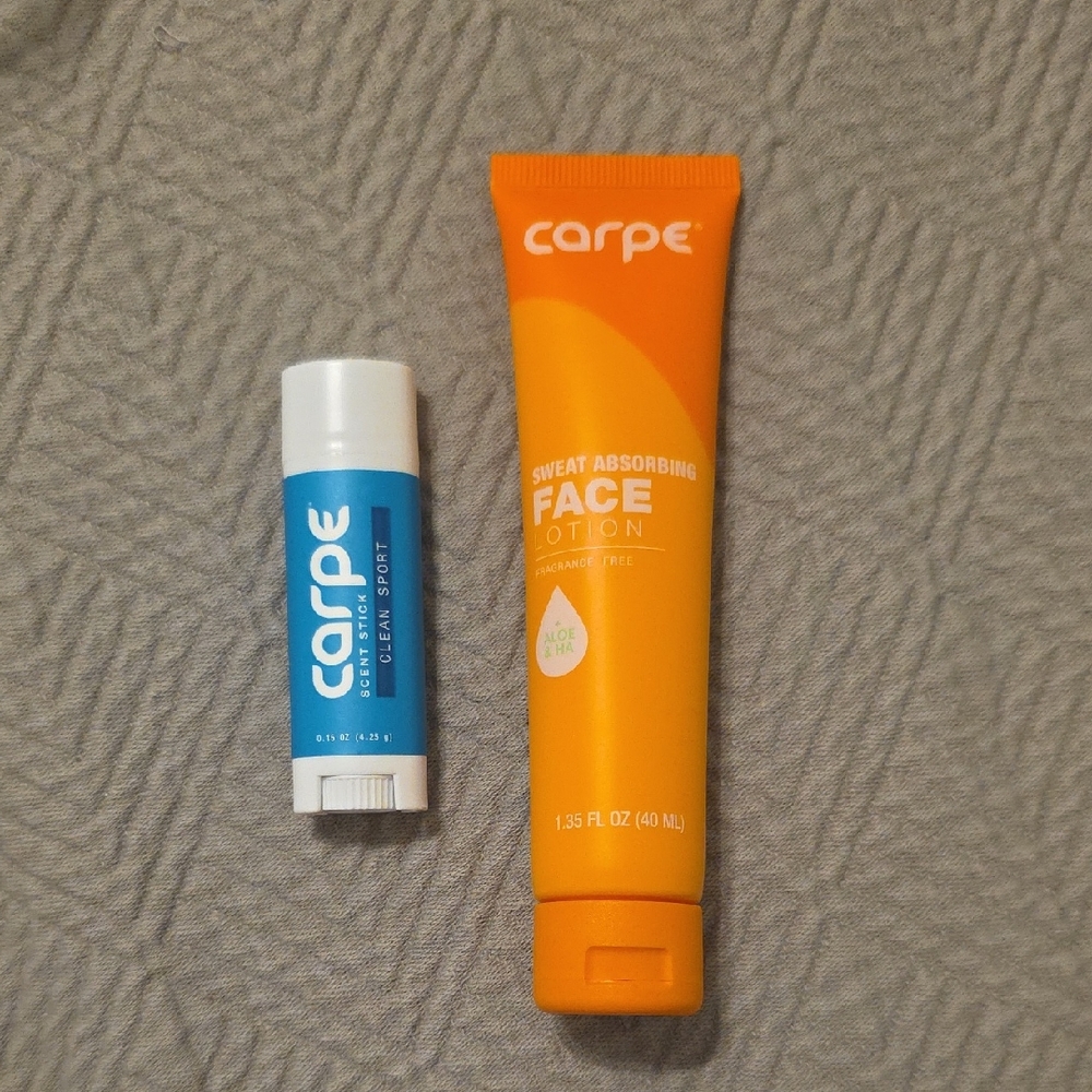 Carpe Sweat Absorbing Face Lotion and Blue Scent Stick (Clean Sport)
